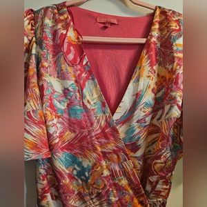 Floral High-Low Wrap Dress